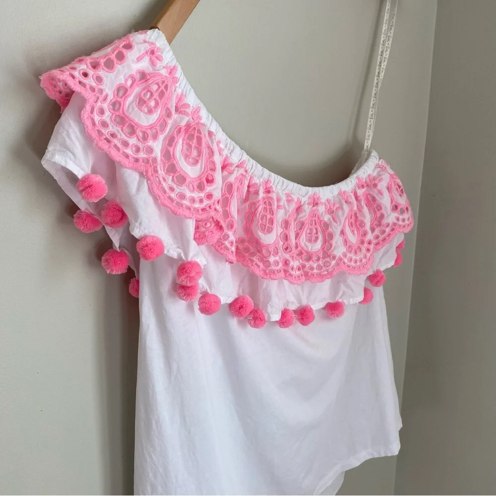 Lilly Pulitzer Idara One-shoulder Top Resort White XL Beach Vacation Tropical - Picture 5 of 13